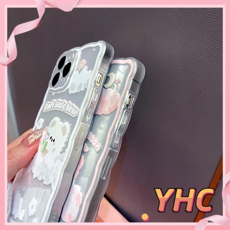 Ốp Điện Thoại Họa Tiết Gấu Và Đám Mây Viền Gợn Sóng Cho Iphone6 6splus 7 7plus 8 8plus XR x xs 12 11 pro max plus 13 promax-1021