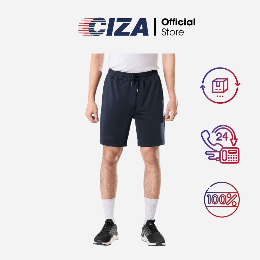 Quần đùi short thun ngắn nam CIZA phong cách thể thao cao cấp trẻ trung size S M L XL màu navy QSTR29