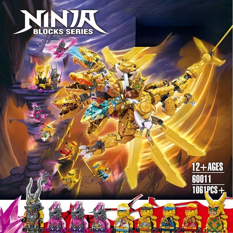 (có sẵn) lắp ráp mô hình ninjago Lloyd's gold dragon 60011 rồng vàng bốn đầu huyền thoại của Lloyd