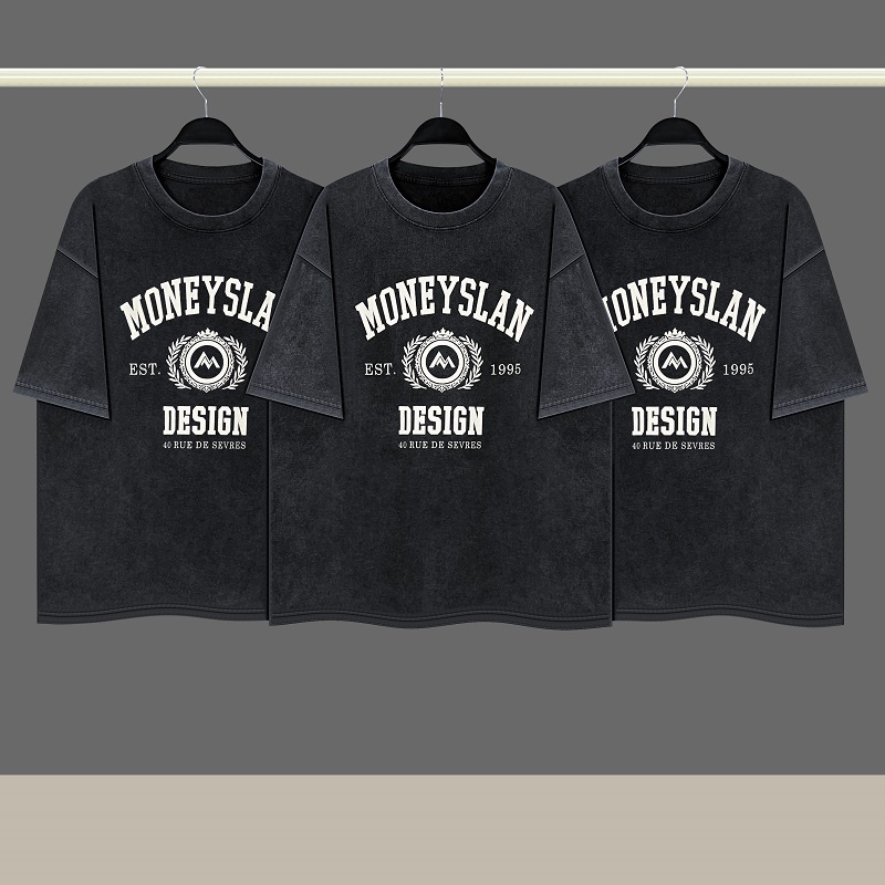 FOCUS Áo thun nam nữ Nâu xám vintage thời trang nữ oversize ulzzang 100% cotton