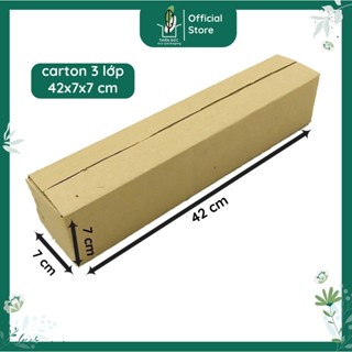  Combo 40 hộp giấy carton 42x7x7 cm dáng dài. Thùng ship cod đựng ván gỗ hoa khô nhang hương... 