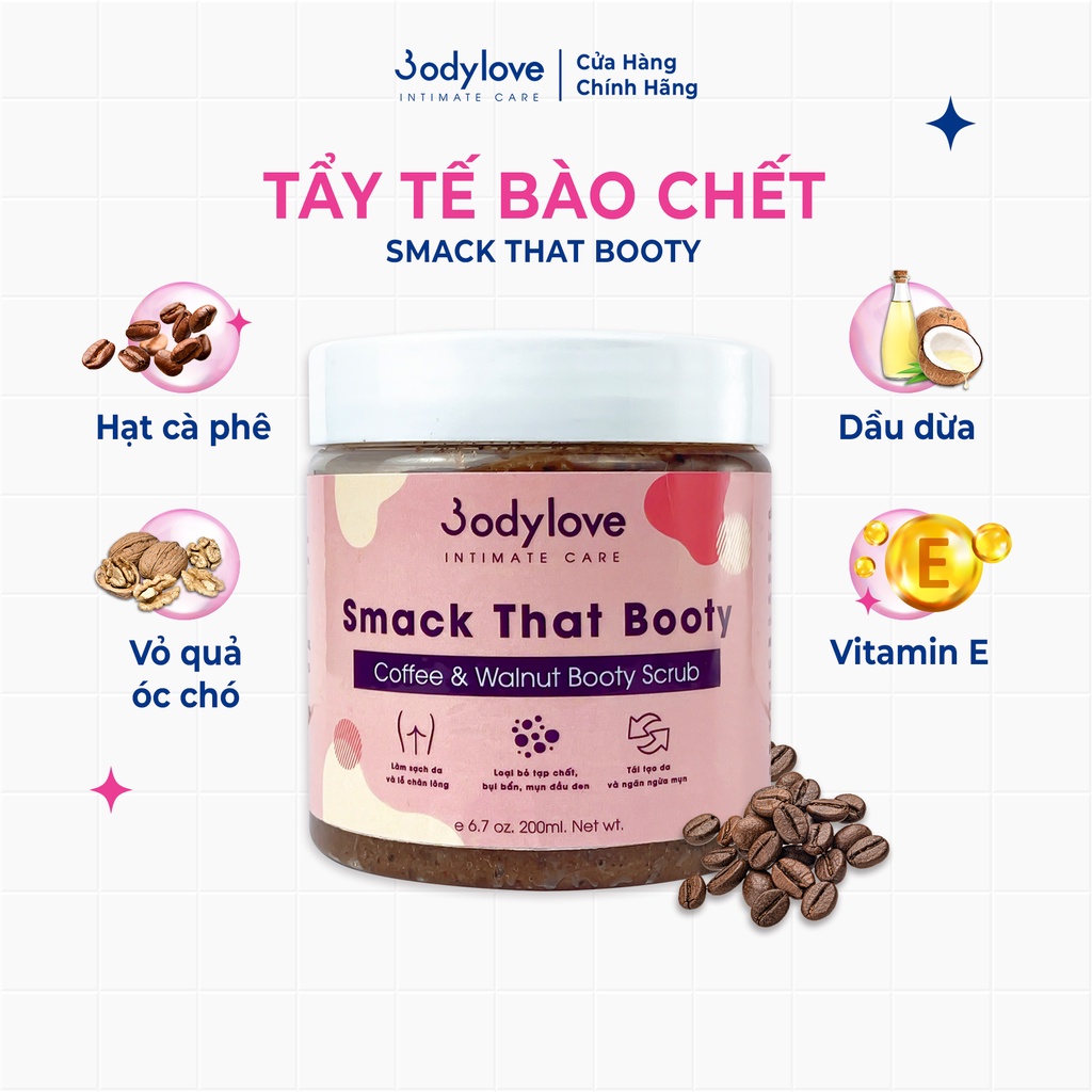 COMBO 1 hũ tẩy tế bào chết + 1 kem dưỡng trắng da mờ thâm mông, nách, bẹn, đầu gối BODYLOVE Brand New Booty lotion | BigBuy360 - bigbuy360.vn