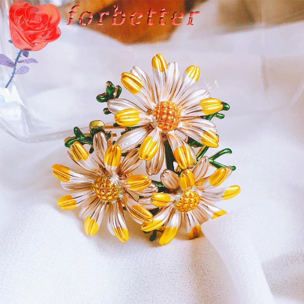 FORBETTER Women Jewelry Daisy Brooches Cute Scarf Clip Enamel Pin Flower Badges Women 1Pc Fashion Daisy Flower Ladies Collar Pins/Multicolor