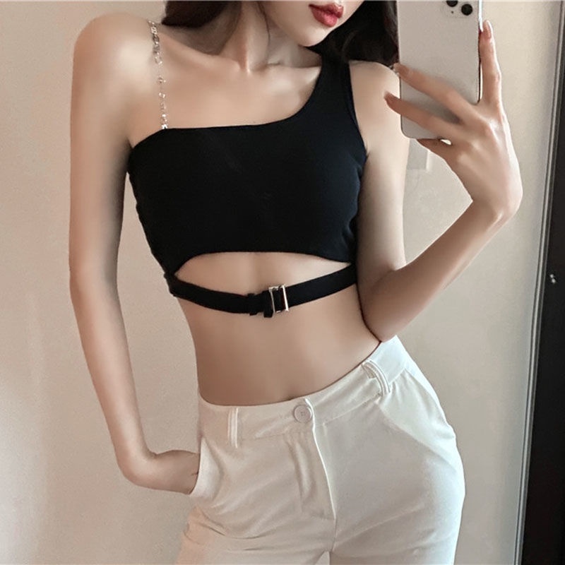 Hot Girl Áo Ống Tích Hợp Đệm Ngực Màu Trơn Có Đệm Ngực Thiết Kế Cảm Giác Chống Chói Khi Mặc Ngoài