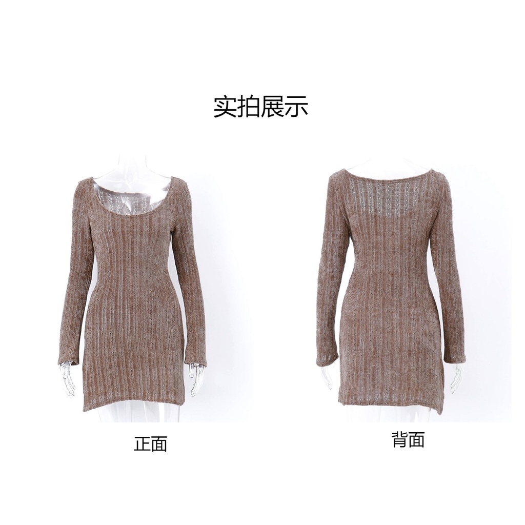 Đầm Nữ Dài Tay Lệch Vai Thời Trang Quyến Rũ