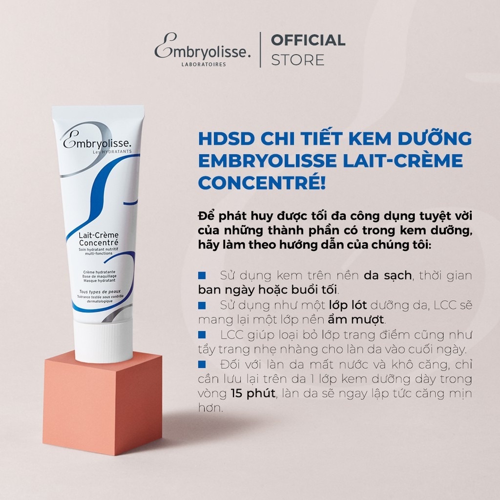 Sữa Dưỡng Ẩm Phục Hồi Da Embryolisse Lait Creme Concentre 30ml/75ml