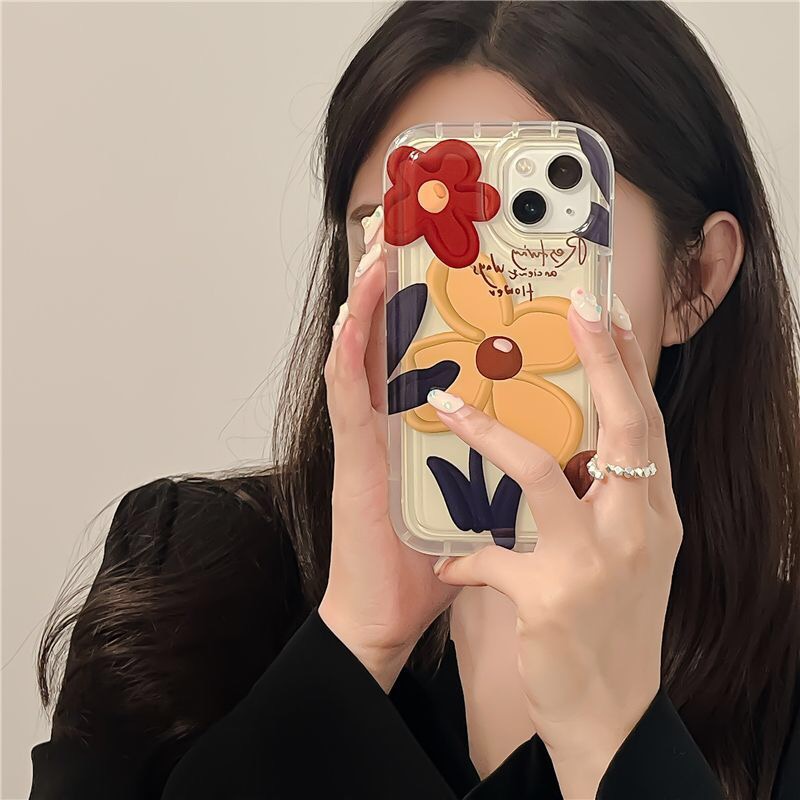 Ốp Điện Thoại Mềm Hình Hoa Vàng Cho iPhone14 14ProMax 11 13ProMax 11ProMax 12 12Pro Max X XS XR