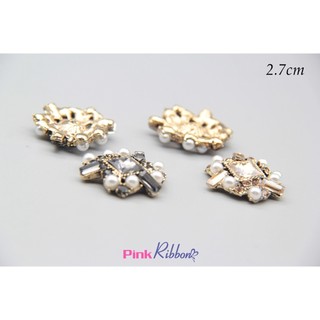 Charm đá 2 màu đen và hổ phách phụ kiện thời trang, gắn lên phụ kiện tóc, làm phụ kiện nơ bờm kẹp tóc, DIY