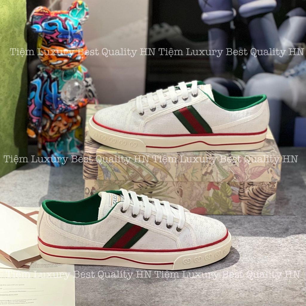 Giày Thể Thao Gucci Tennis 1977 'White Mini GG'. Giày Thể Thao Gucci Tennis 1977 Trắng Họa Tiết