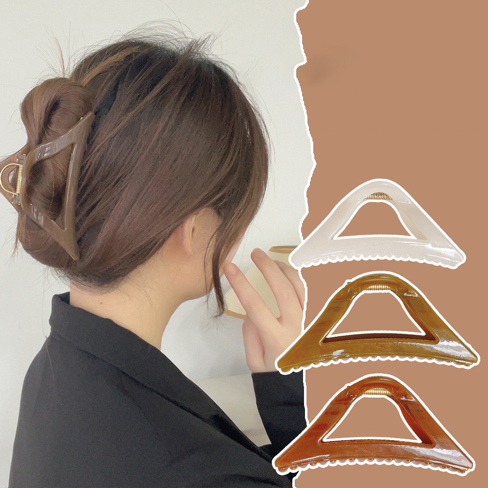 Kẹp Tóc Hình Tam Giác Màu Kẹo Ngọt Kiểu Dáng Đơn Giản Thanh Lịch