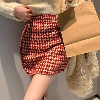 Chân váy kẻ rích rắc dáng a ngắn basic