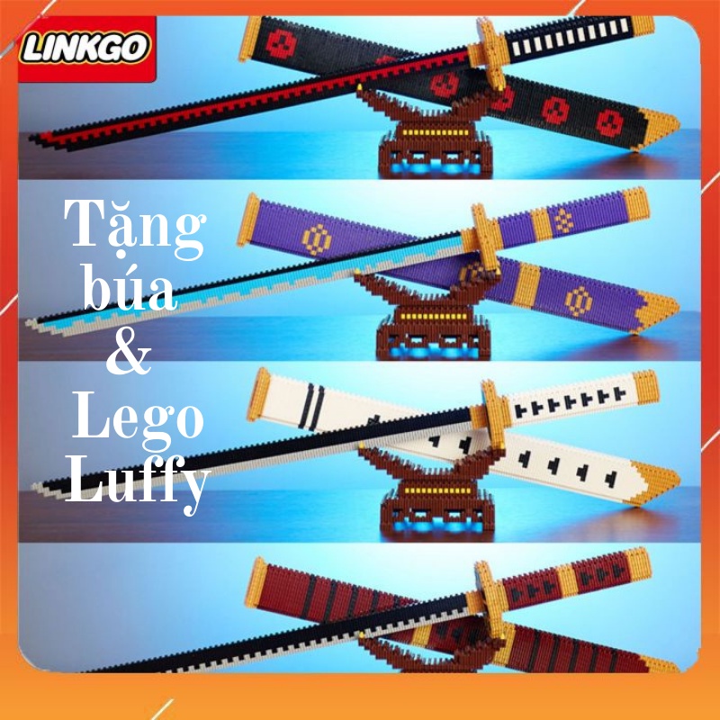 Kiếm lego One Piece Tặng búa + lật đật (mua 2 kiếm có bao tặng lego luffy), đồ chơi xếp hình (Sản phẩm kèm hộp )