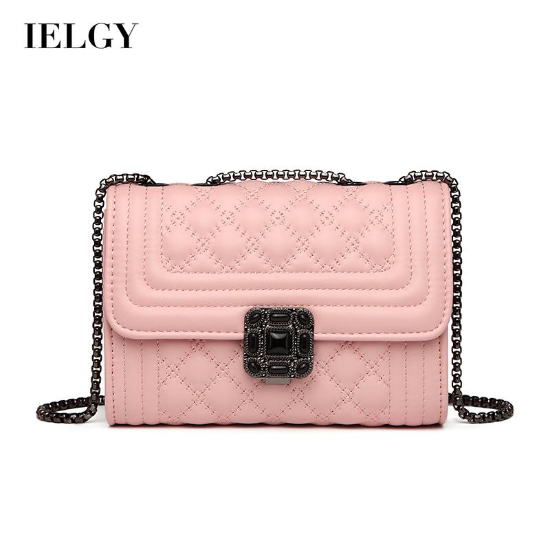 Túi Đeo Chéo Màu Đen Đính Kim Cương Giả Cao Cấp Thời Trang Dành Cho Nữ