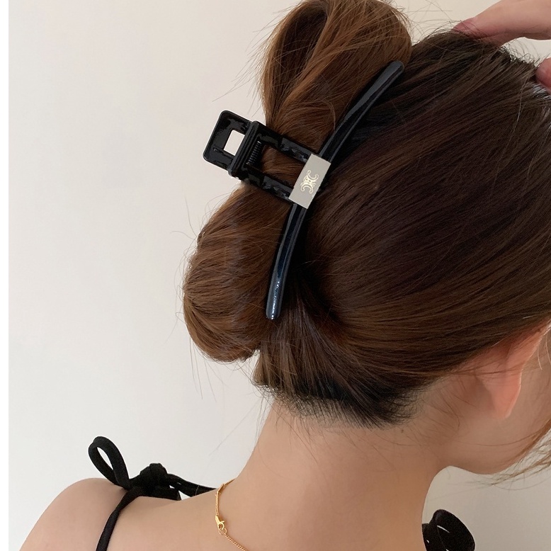 Kẹp Tóc Cỡ Lớn Màu Đen Đơn Giản Phong Cách Hàn Quốc 2022