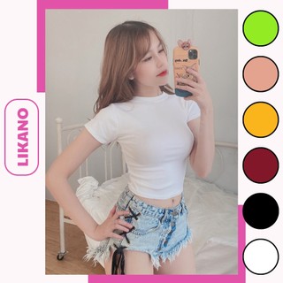 Áo croptop trơn 8 màu vải cotton lên dáng chuẩn LIKANO CRT14