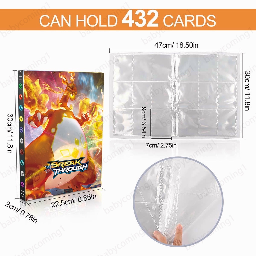 Cuốn Album Sưu Tầm 432 Thẻ Pokemon 9 Ngăn