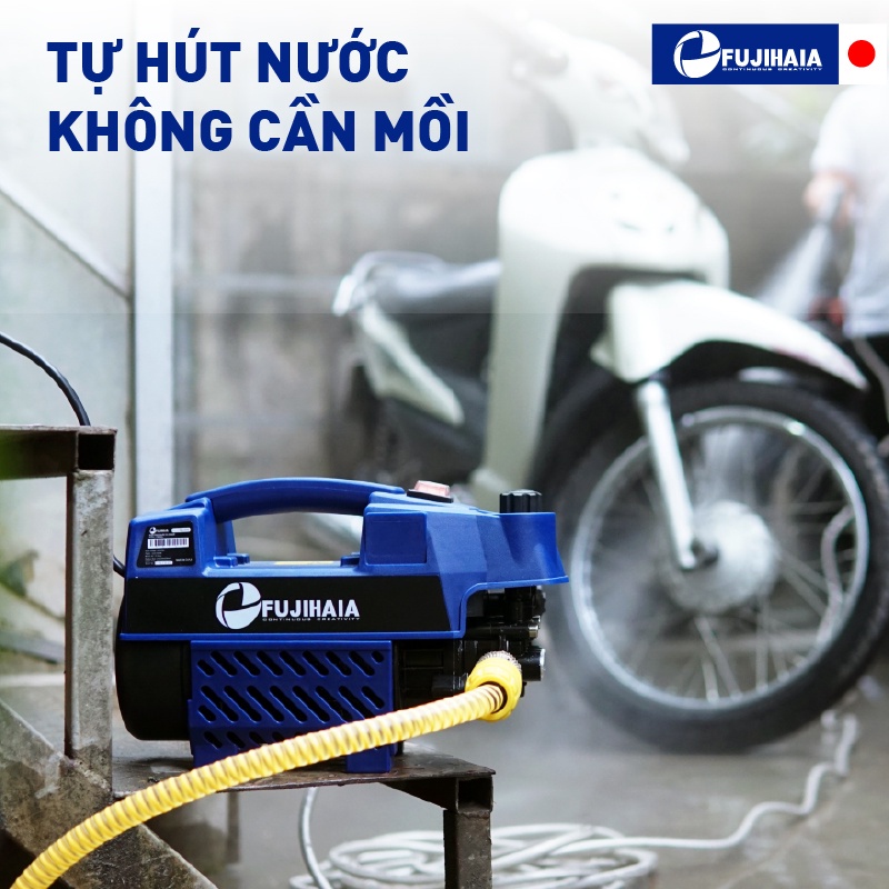 Máy xịt rửa xe cao áp chống giật cho ô tô xe máy FUJIHAIA- Bảo hành 18 tháng