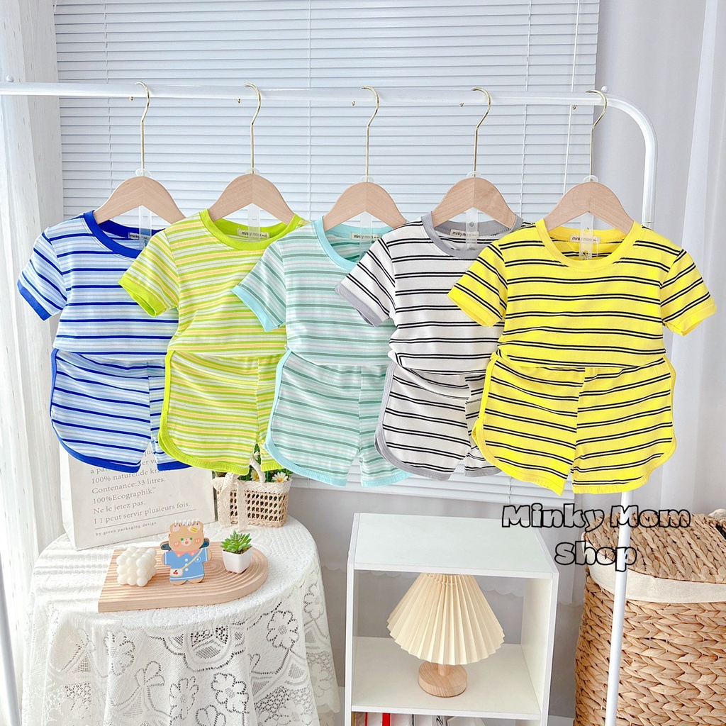 Bộ cộc sọc dệt Size 90-180 (10-40kg) siêu mềm mịn đẹp Minky Mom, form to đến 40kg