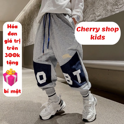 Quần dài bé trai, quần chất da cá tàu loại 1 cực xịn xò cho các bé trai từ 5-7 tuổi Cherry Đà Nẵng
