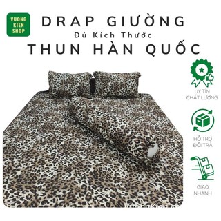 Ga Drap Thun Hàn Quốc Beo, Bộ 4 món hoặc drap lẻ không vỏ gối 019