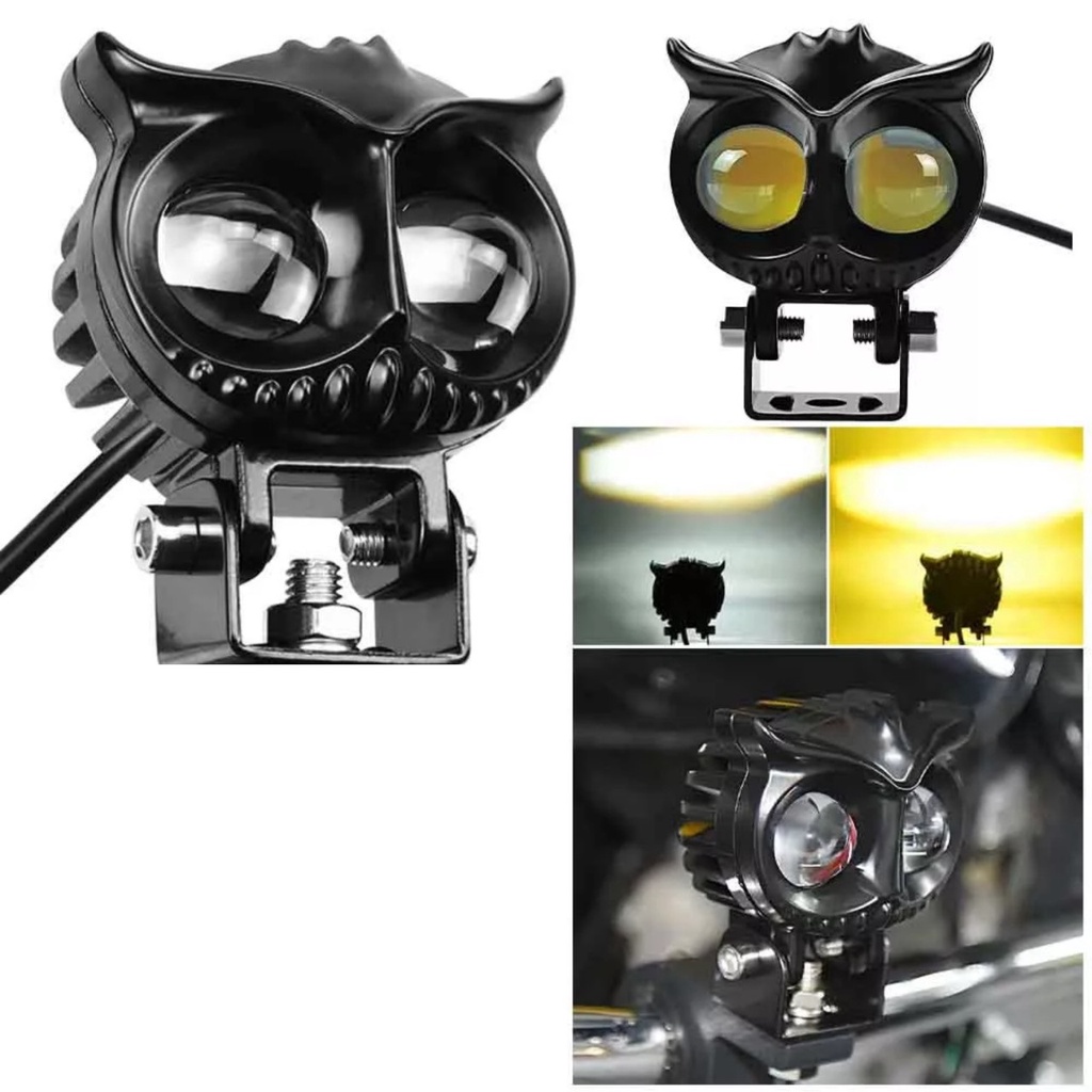 Đèn trợ sáng xe máy ô tô mắt cú X22 Pro 45W 2 mắt led siêu sáng cốt vàng pha trắng cho khách víp