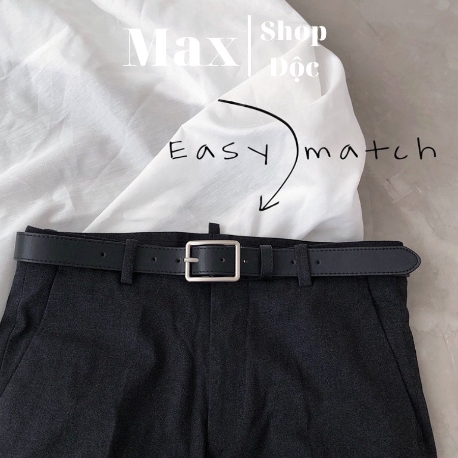 Thắt Lưng Dây Nịt Bản Nhỏ Sơn Tùng 2.3cm Đục Lỗ May Viền Dây Nịt Lưng Nam Nữ Kiểu Hàn Quốc 2.3cm Chữ Nhật Lỗ Maxshopdoc
