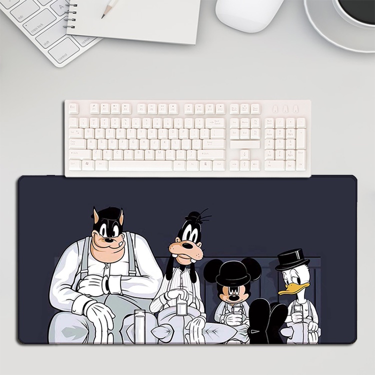 Tấm Lót Chuột Và Bàn Phím Máy Tính Dày Dặn In Hình Chuột Mickey Minnie Dễ Thương