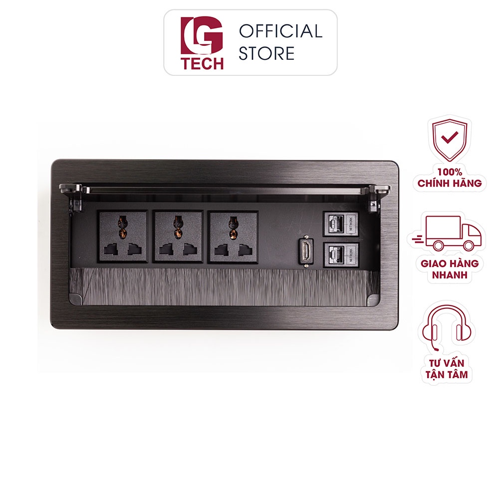 Ổ điện âm bàn nắp lật đa năng cao cấp LGtech LG-L0211B