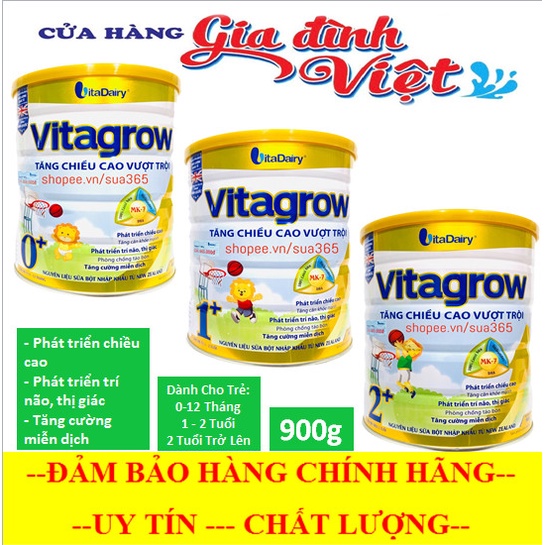 Sữa Vitagrow 900g  Tăng Cường Chiều Cao Vượt Trội - Date Luôn Mới