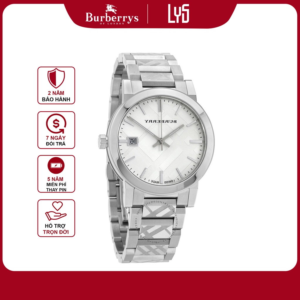 Đồng hồ nam BURBERRY The City Swiss Stainless Steel Watch 38mm BU9037