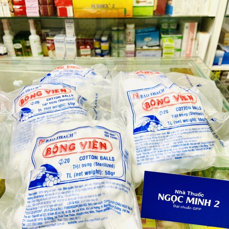 ✅ [Chính Hãng] Bông gòn viên Bảo Thạch tiệt trùng (50g)