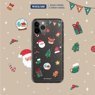 [Độc quyền] Ốp lưng dẻo Giáng Sinh trong suốt chống va đập Weekase phong cách Christmas aesthetic, hoạ tiết Noel
