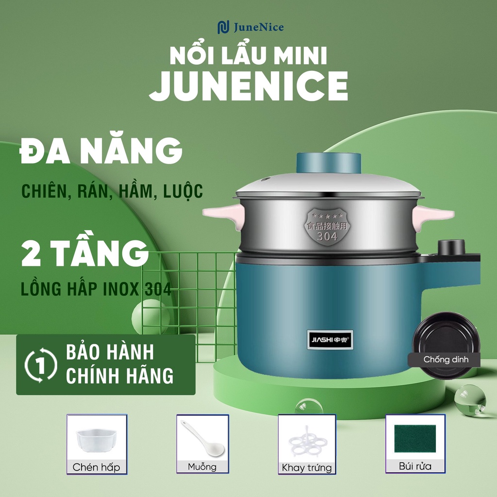 Nồi nấu mini đa chức năng bếp mini nồi lẩu điện nhỏ thiết bị gia dụng gia đình ký túc xá lẩu, chiên điện 1.2 lít