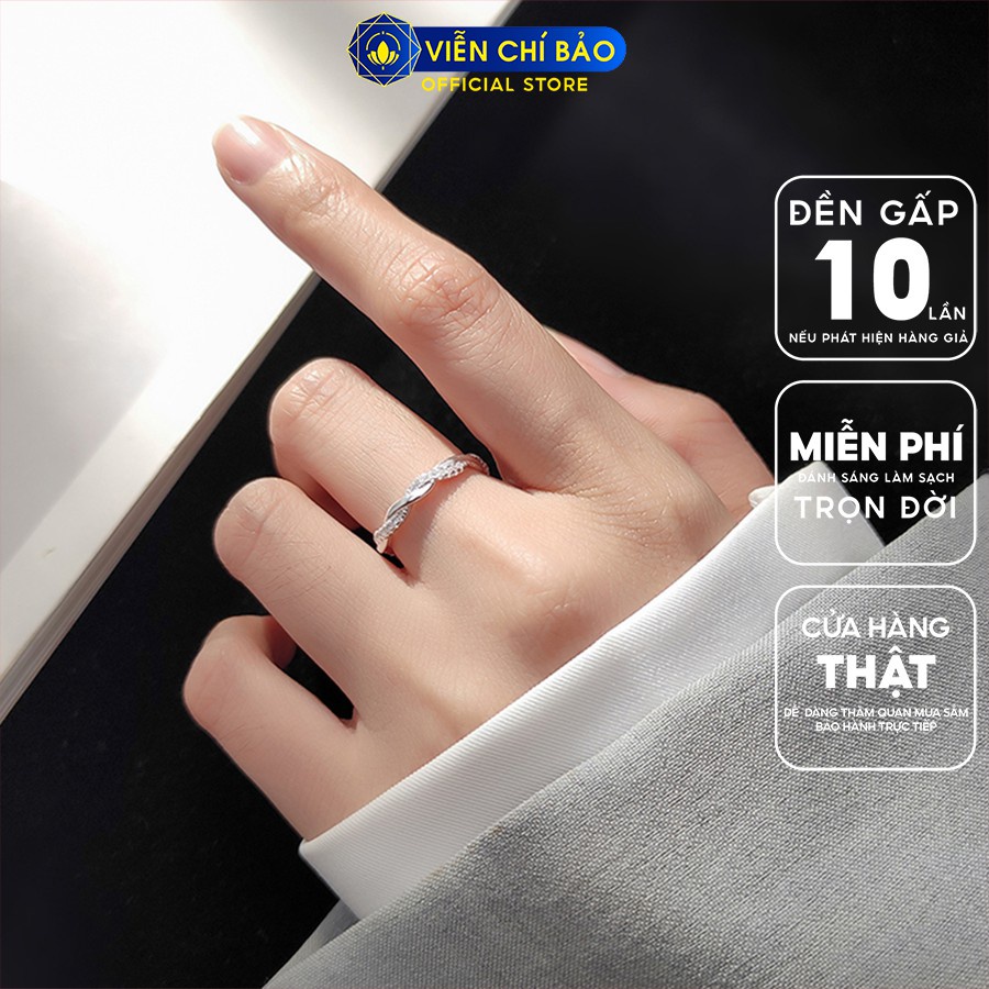 Nhẫn bạc nữ đan xoắn chất liệu bạc 925 free-size thời trang phụ kiện trang sức nữ Viễn Chí Bảo N400769