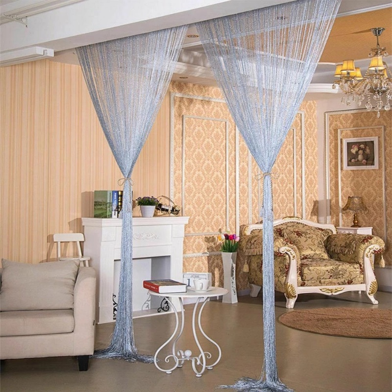 Rèm Cửa Tua Rua Màu Bạc Lấp Lánh Trang Trí Phòng Khách / Phòng Ngủ