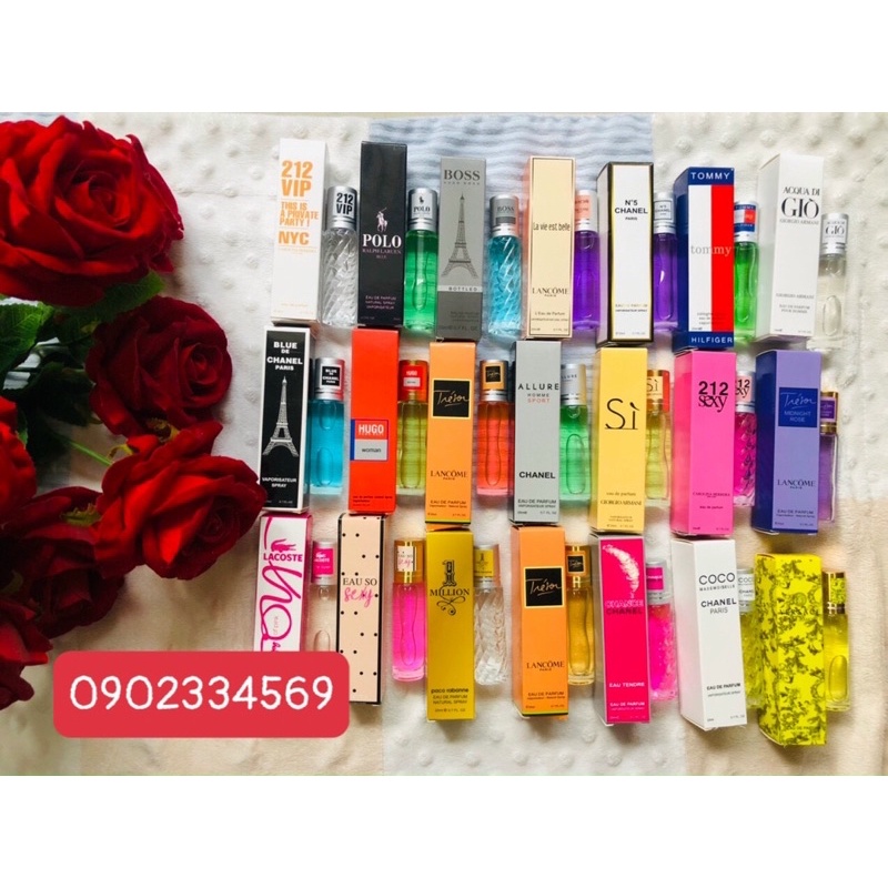Tách sỉ 100 chai nước hoa 4d - đủ mùi hương nam nữ