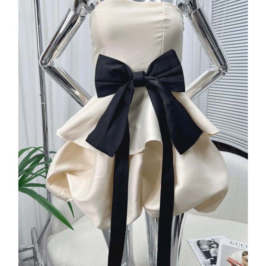 Đầm Tappa Xòe Tà Siêu Xinh Cho Chị Em - Phối Nơ Siêu Trẻ Trung Xinh Đẹp UP HalndShop