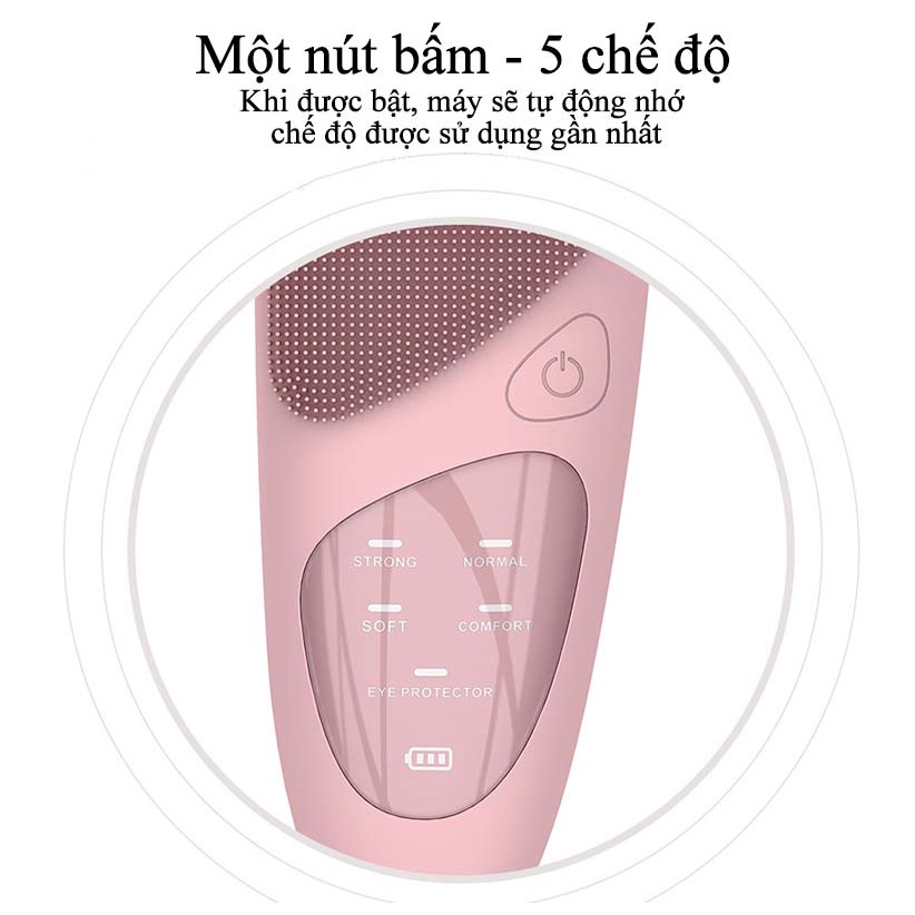 Máy rửa mặt silicon, massage mắt, làm ấm giảm nhăn bọng mắt Nevaki