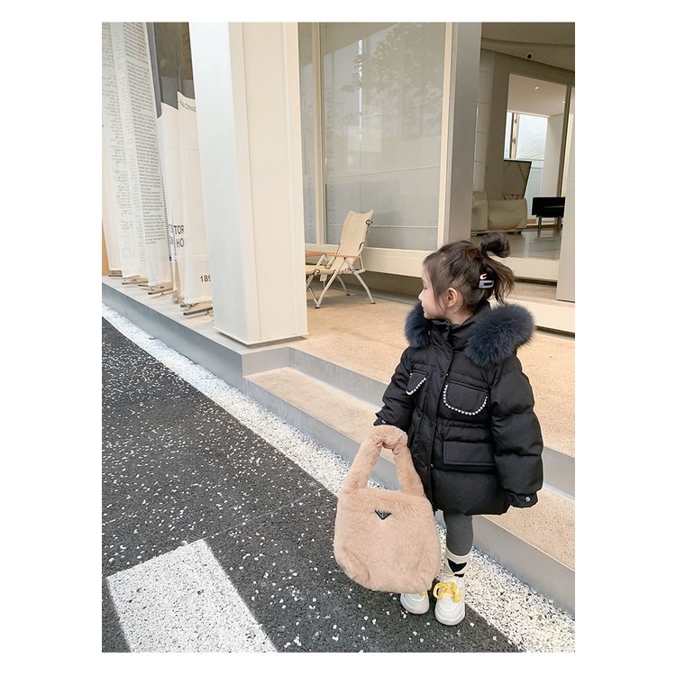 Áo Khoác Phao Đệm Cotton Dáng Dài Có Nón Thời Trang Mùa Đông 2022 Mới Mẻ Cho Bé Gái