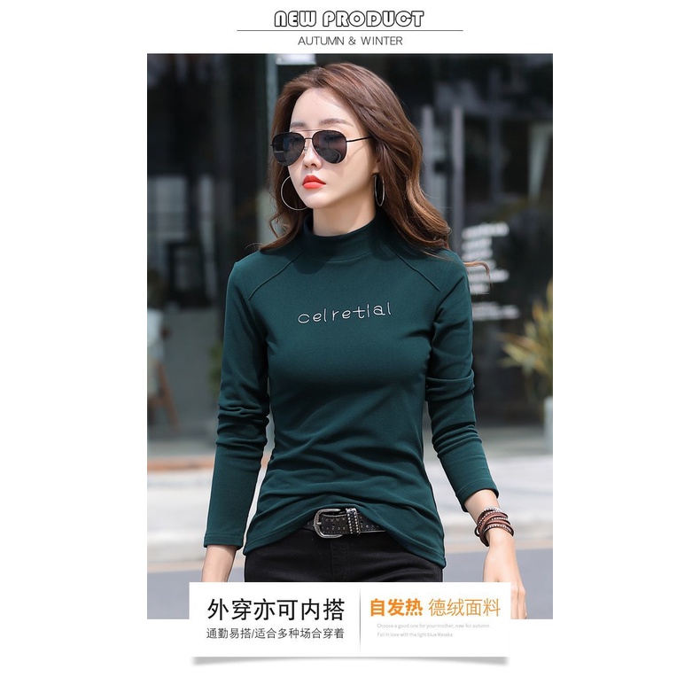 Áo Nhung Hai Mặt Tay Dài In Chữ Thời Trang Thu Đông Dành Cho Nữ