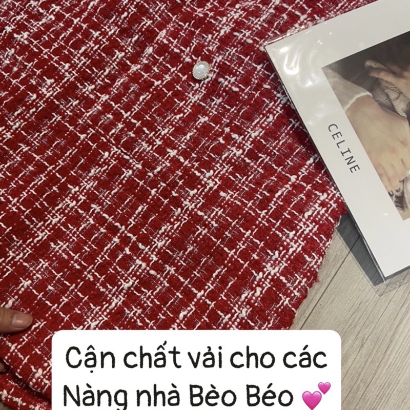 SET ÁO CROPTOP KÈM CHÂN VÁY DẠ TWEED BIGSIZE 55-95KG ( BÈO BÉO BIGSIZE )