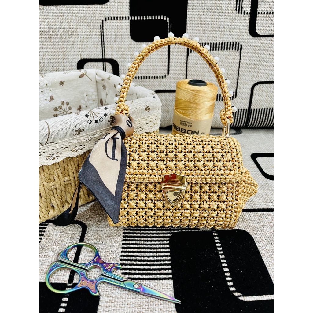 Sợi dệt cotton bóng Ribbon chuyên móc mũ túi giày