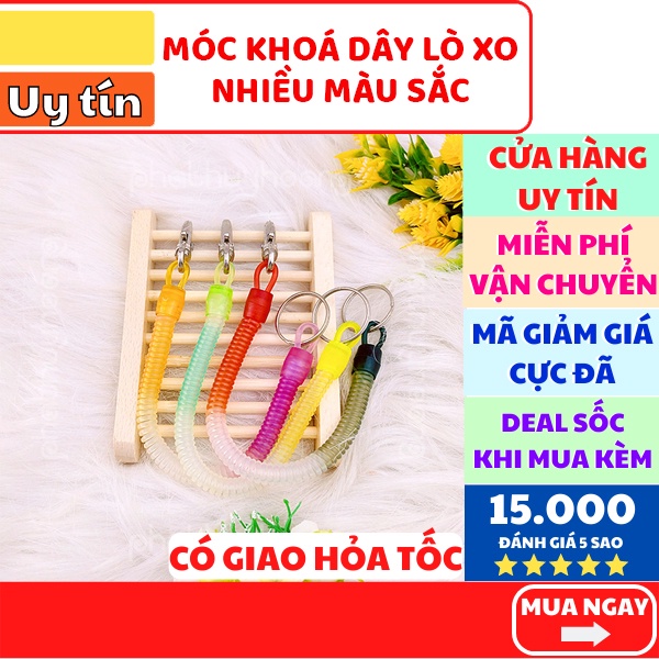 Móc khóa dây lò xo 27cm nhiều màu ngẫu nhiên độc lạ co giãn cực đẹp giá rẻ - Phát Huy Hoàng