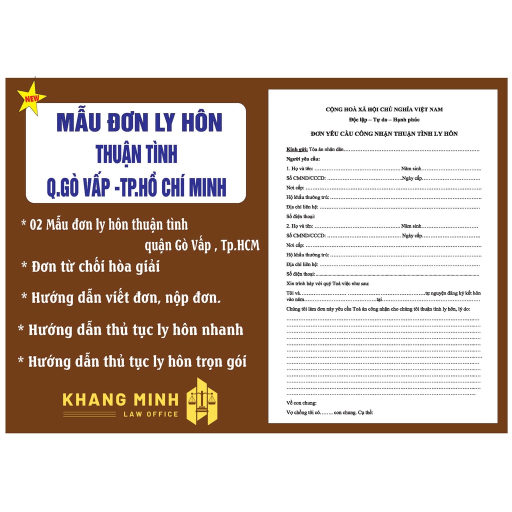 Thủ tục ly hôn thuận tình quận Gò Vấp + Đơn ly hôn thuận tình+ Hướng dẫn mới nhất