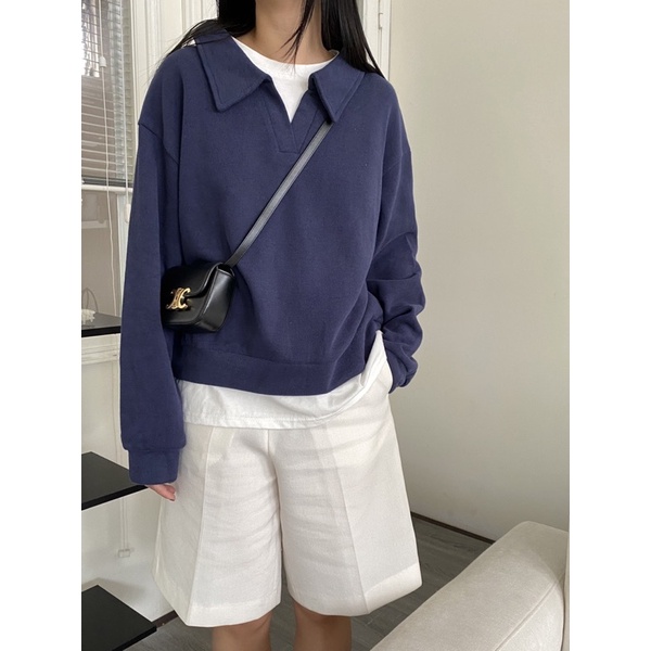 Áo nỉ giả vạt cổ polo 7018 _ A0737