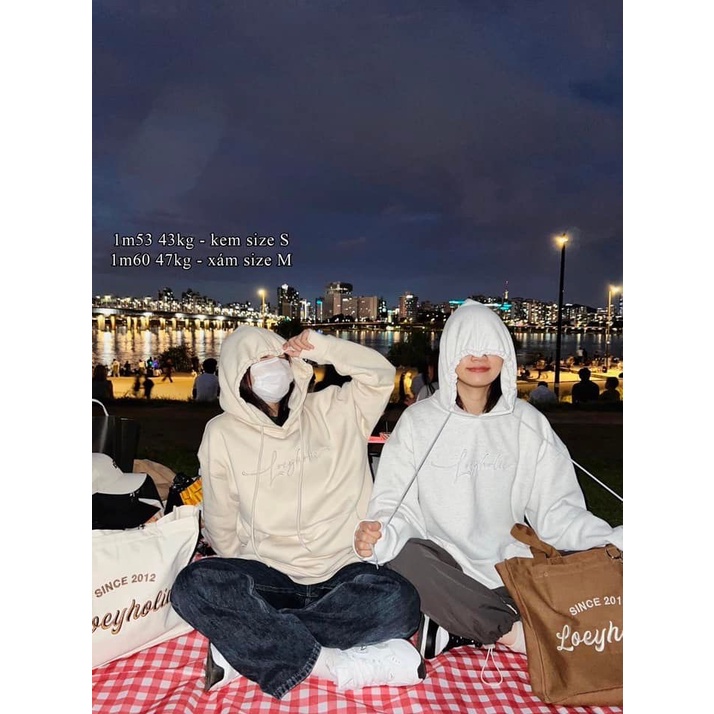 ÁO HOODIE THU ĐÔNG LOEYHOLIC FORM RỘNG BO CHUN