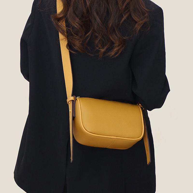 IELGY Túi Đeo Chéo Bằng Da Bò Thiết Kế Đơn Giản Thời Trang Cho Nữ