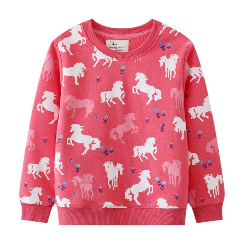 Áo nỉ da cá bé gái ngựa Pony, áo thu đông dài tay chất mềm (có ảnh thật)