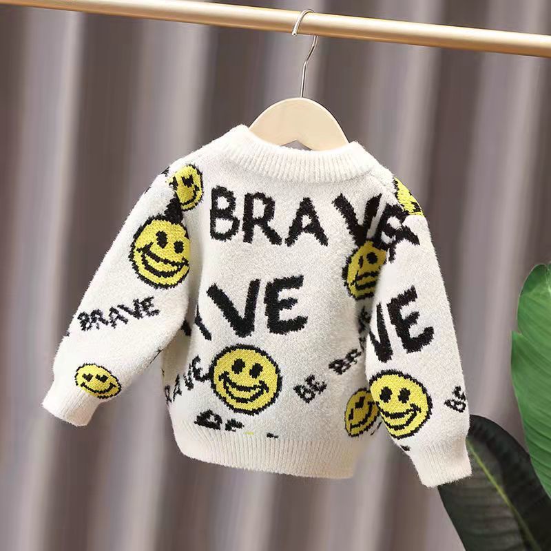 Áo Sweater Dệt Kim Lông Chồn Dày Dặn Phong Cách Thời Trang Thu Đông 2022 Mới Cho Bé Trai