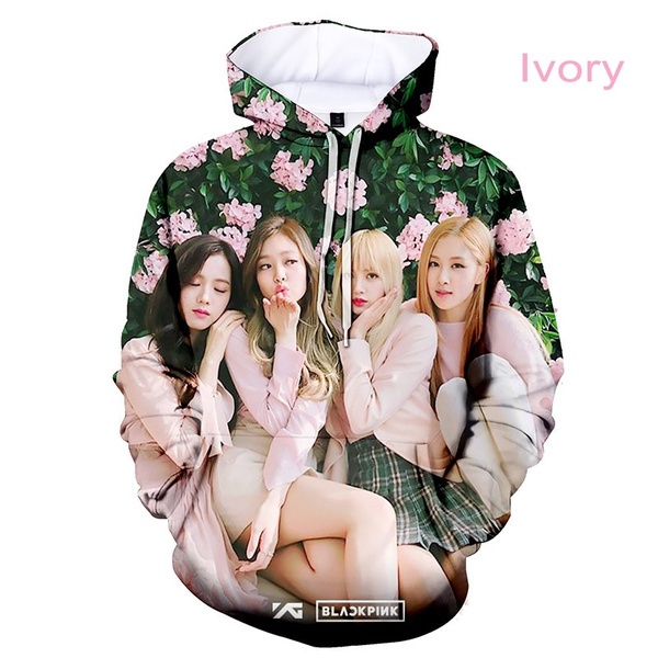 Áo Hoodie In Hình Nhóm Nhạc Blackpink 3D Thời Trang Thu Đông